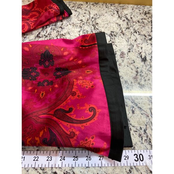 Transitions Paisley Jacket Black S Red Black Trim Light Preppy Boho Corpcore - Picture 6 of 7